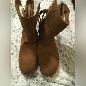 Cozy Brown Faux Suede Women's Boots